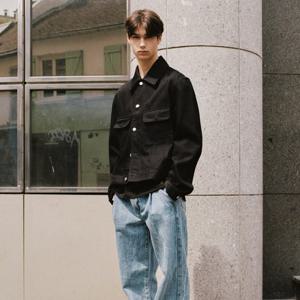 [플랙진]남성 데님 자켓 051B 블랙 로우(PJTT5JK051B)