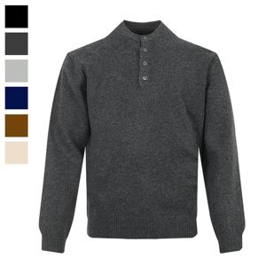 남자 포네 헨리넥 울 긴팔 니트티 AT-KN-Q040-차콜