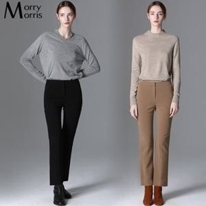 [르오트][모리모리스(Morry Morris)] 날씬핏 솔리드 벨보텀 팬츠