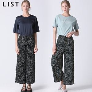 [르오트]리프 패턴 스트링 와이드 팬츠_17201682_588586