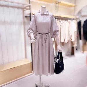 [시에로]SG3OPF357_네크러플 루즈핏 7부소매 원피스