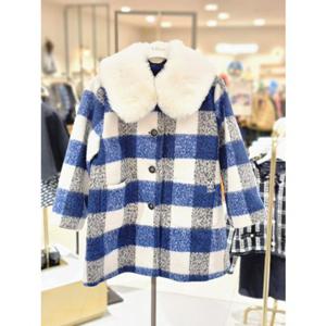 [프렌치캣 9D] (티파니시스터) 네이비 체크 오버핏 코트 (T55KBC010)