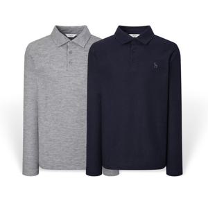 [헤지스][25FW][2컬러 택1] 남성 멜란지 솔리드 카라 긴팔티셔츠 HZTS5D432