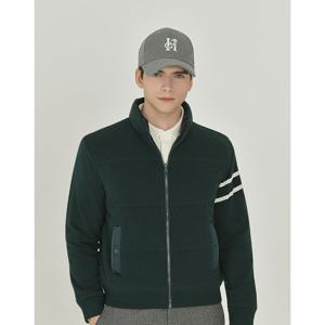 헤지스 골프 25FW 그린 남성 구스다운 니트 점퍼 HUSW5D751E2