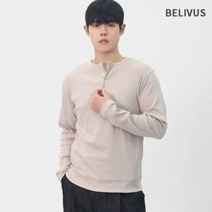 빌리버스 남성 간절기 데일리 버튼 헨리넥 롱슬리브 골덴 머슬핏 심플 니트 BWY015