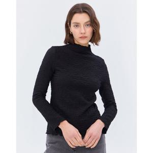 질스튜어트 뉴욕 여성 25SS 스테디셀러 블랙 단색 코튼혼방 긴팔티셔츠 WJTS5A100BK