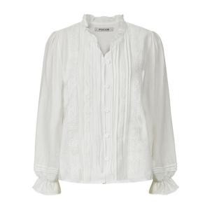 [포커스]프릴 넥 핀턱 레이스 블라우스 PBVFF6S1BL5081