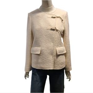 [숲]부클 비죠  인조 가죽장식 라운드 자켓(SBAJKM1)