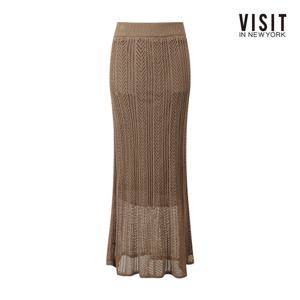 [비지트인뉴욕]실루엣 펀칭 라인 롱 스커트 V61SR02
