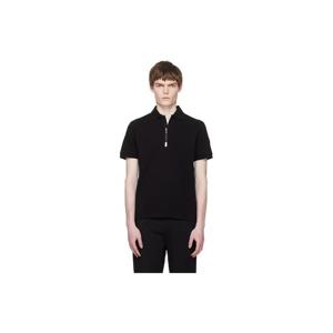 몽클레어 폴로셔츠 블랙 로고 코튼 피케 집업 폴로 셔츠 261111M212013