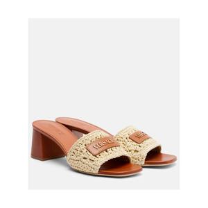 베르사체 로고 라피아 레더 뮬 P01131078