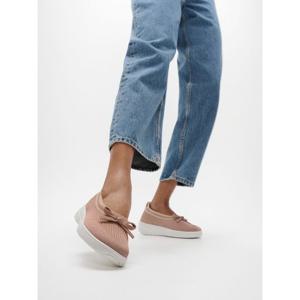 [핏플랍][삼성물산공식] 여성 슈퍼Q 보우 니트 발레 플랫 베이지 버프/로즈 골드 (FT61K2M037)