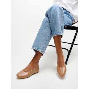 [핏플랍][삼성물산공식] 여성 델리카토 하이컷 소프트 레더 발레리나 플랫슈즈 클래식 탄 (FT61K2M10B)