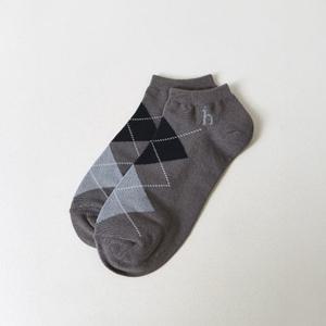 [헤지스] 남성 체크 면혼방 단목양말 HZSS6E303G2