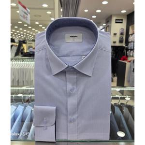 [레노마셔츠]평직스트레치 미니 핀 체크 슬림핏 긴소매RQSSL0532