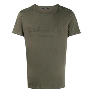 23FW Balmain 맨즈 VH1EF000B0387UA 그린 코튼 T 셔츠 VH1EF000B0387UA TP572053173