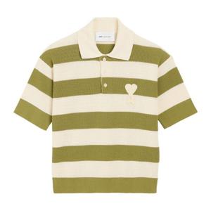 아미 스트라이프 아쥬르 스티치 아플리케 반팔 티셔츠 FPL430 K