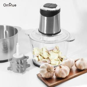 온휴 3리터 멀티 다지기 세트 OHA-C300S 2가지용기 유리/스텐 마늘박피기 강력2중칼날