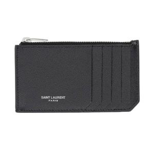 26 SS 생로랑 로고 스탬프 지퍼 지갑 블랙 609362BTYON
