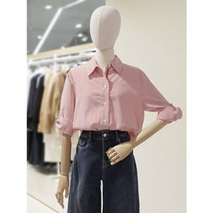 SOUP 숲 스트라이프 7부 소매 롤업 셔츠 (SC4LS32)