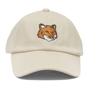 메종키츠네 폭스 헤드 자수 코튼 트윌 베이스볼 캡 PM06100WW00