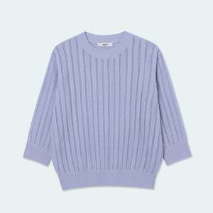 [유닛]린넨 7부 라운드 니트 탑 UFLKCN115N