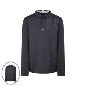 [헤지스골프] 남성 소매 냉감 하이브리드 티셔츠 블랙 HUTS6B312BK