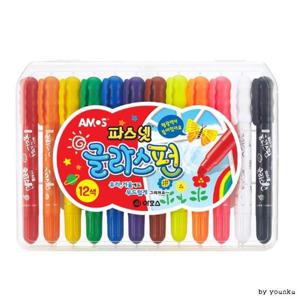 [문구] 아모스 파스넷 글라스펀 12색-PP /볼펜/샤프/연필/필