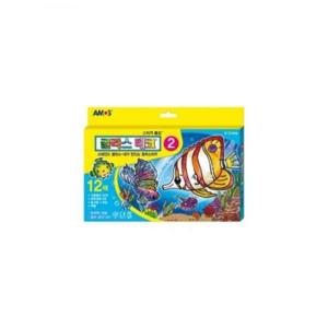 [문구] 글라스데코 2번 12색 아모스 스티커물감 스테인드글라스 컬러스티커