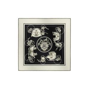 에르메스 엑스 리브리 스카프 45 블랑 누아 카키 H741063S08