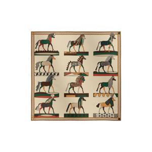 에르메스 아 투트 알뤼르 스카프 90 실크 트윌   크렘 베르 쇼꼴라 H004237S01