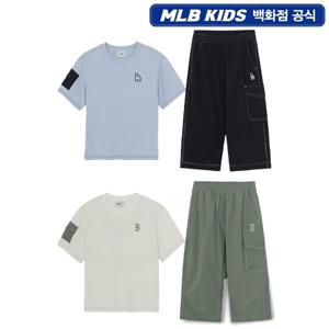 [MLB키즈]아웃도어 베이직 7부 팬츠 티셔츠세트(7AS1B1163)