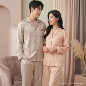 [비비안(언더웨어)]고급 그자체 실크100 특별한 커플 잠옷세트 WP8891A MP8891A