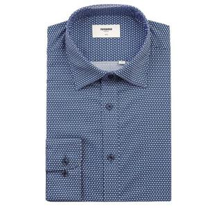 [레노마(셔츠)]미니멀 올오버프린트 긴소매 슬림핏셔츠 RQSSL1181BU