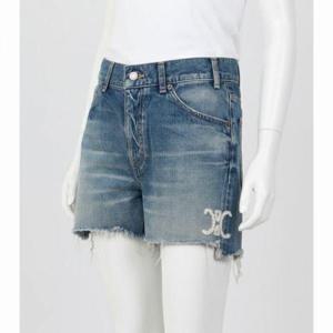 셀린느 스케이트 데님 쇼츠 일렉트릭 스카이 워시 반바지 2N12B519X 08EL