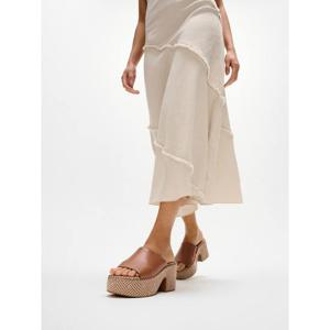 [FITFLOP][삼성물산공식] 여성 플랫폼 그래픽 웨빙 레더 힐 슬라이드 - 딥 탄 (FT64K2D24C)