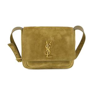 26 SS 생로랑 니키 로고 플라크 새첼 백 그린 7185561U80W