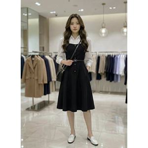 [숲]칠부소매 블라우스 뷔스티에 원피스  SC3OPM31