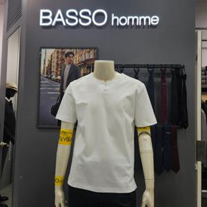 [바쏘옴므]심플 면100%기본솔리드브이넥티셔츠WSZ2GK06_OD_OD