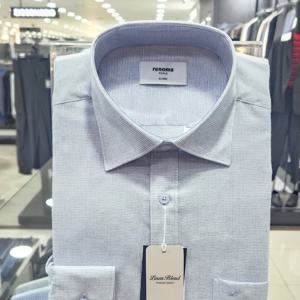 [레노마셔츠]린넨 혼방 잔체크 도비 일반핏 RQSSG1421A_DG