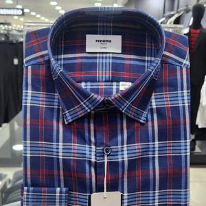 [레노마셔츠]린넨혼방 멀티미디엄 체크 일반핏 RQSSG1430_DG