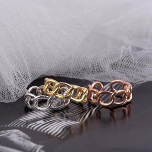 화이트골드 시후주얼리 세련 굵은 웨이브 꼬임 프리사이즈 반지 RB394R