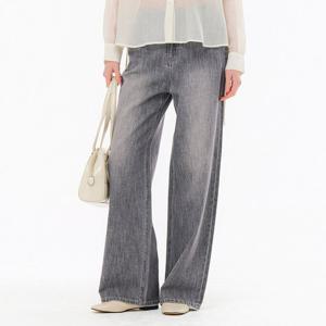 [체이스컬트]여성 그레이 린넨라이크 와이드 데님 팬츠-FBRG2377