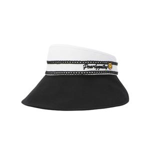 여성 레이스띠 포인트 와이드챙 바이저 골프모자521F2CP011BK