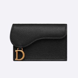 디올 새들 카드지갑 카드홀더 블랙 카프스킨 S5611CBAA