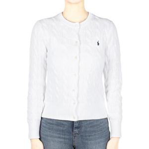 폴로랄프로렌 여성 포니 로고 케이블 니트 가디건(화이트) 211891643 001