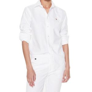 폴로 랄프로렌 여성 포니로고 자수 옥스포드 셔츠 화이트 211891377003