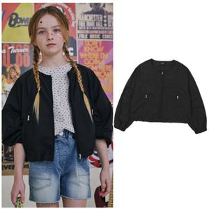 블루테일2 AAB2JP02BK 주니어 여아 블랙 절개 셔링 점퍼