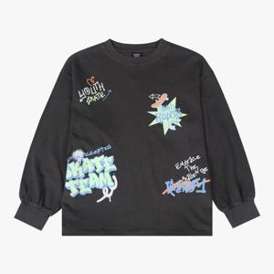 [인디고뱅크키즈]티셔츠로도 맨투맨스타일로도 좋은 피그먼트 밑단 스트링 스셔츠(오버핏) IKMA25W01