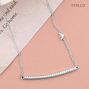 알마니 EG3591 독수리 엠블럼 ID 바 체인 여자 실버 목걸이 d